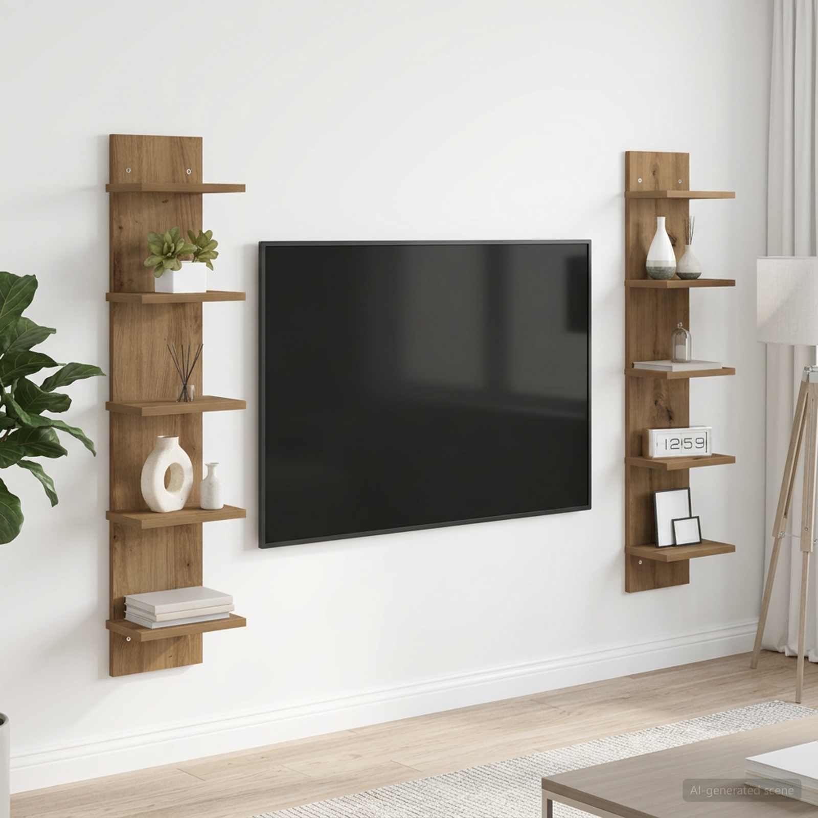 vidaXL Półka ścienna 2 pcs Dąb artisan 22 x 15 x 100 cm