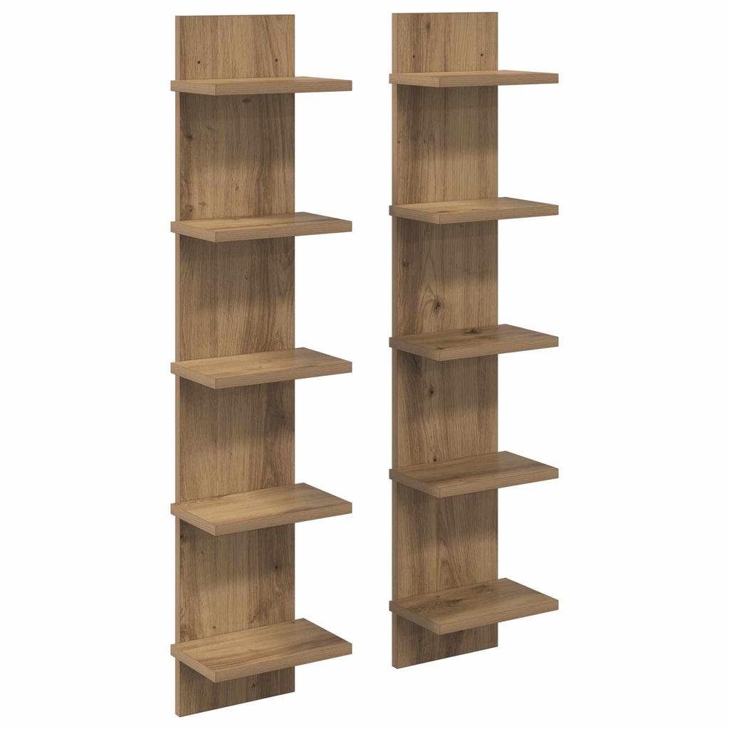 vidaXL Półka ścienna 2 pcs Dąb artisan 22 x 15 x 100 cm
