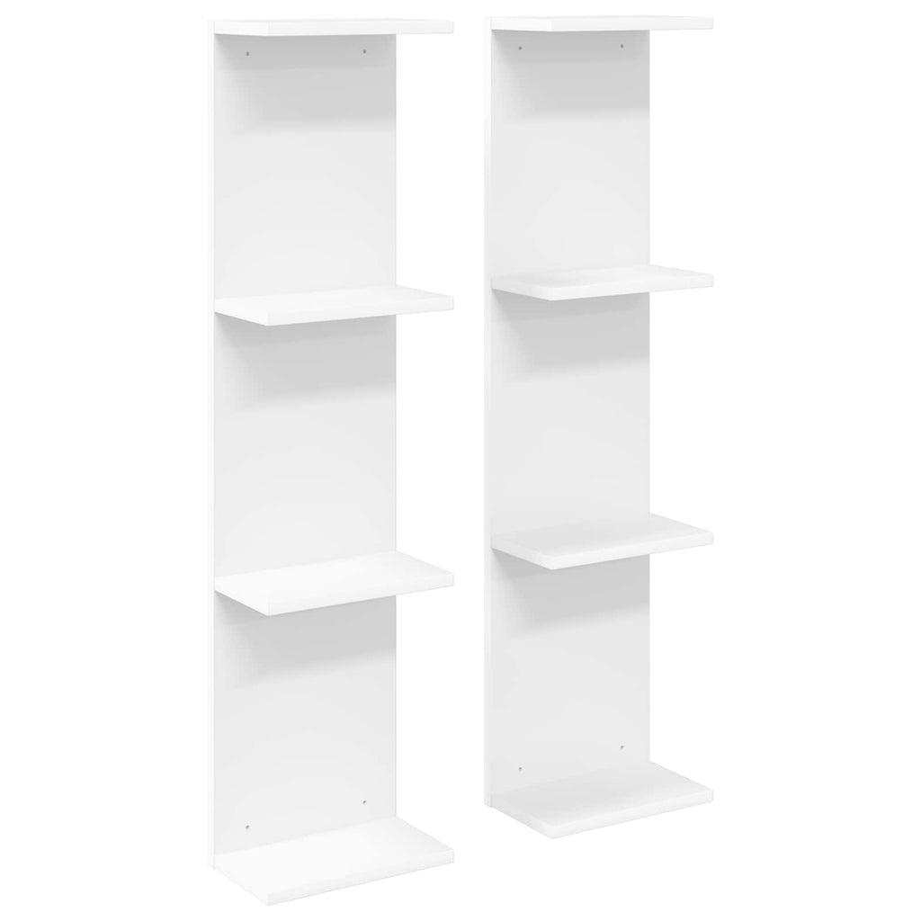 vidaXL Półka ścienna 2 pcs Biały 22 x 15 x 100 cm Drewno inżynieryjne