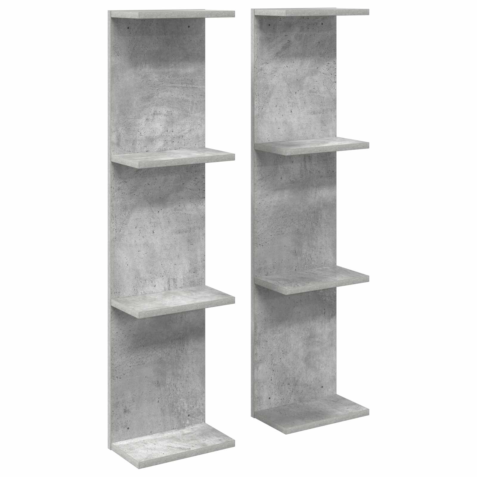 vidaXL Półka ścienna 2 pcs Betonowy szary 22 x 15 x 100 cm