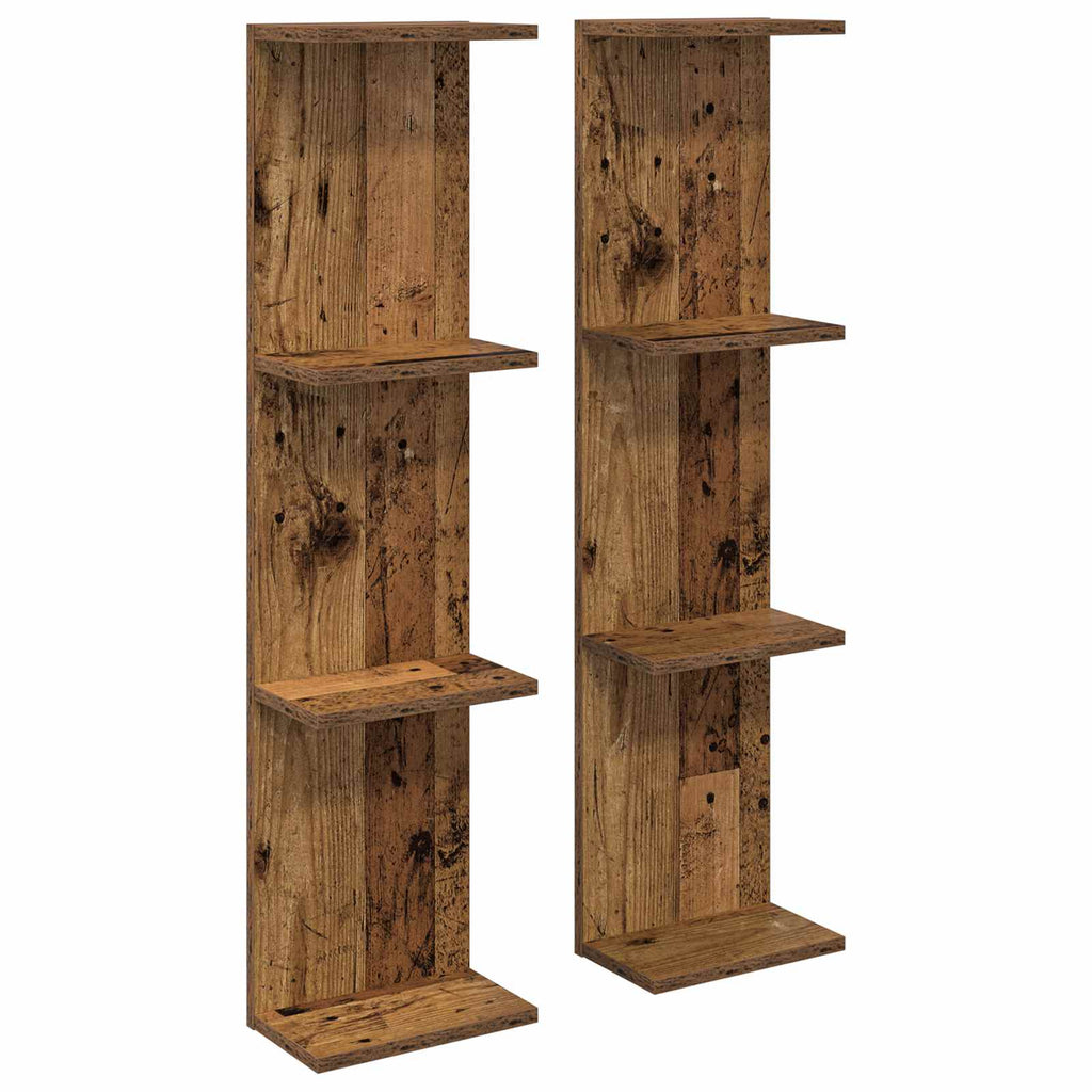 vidaXL Półka ścienna 2 pcs Stare drewno 22 x 15 x 100 cm