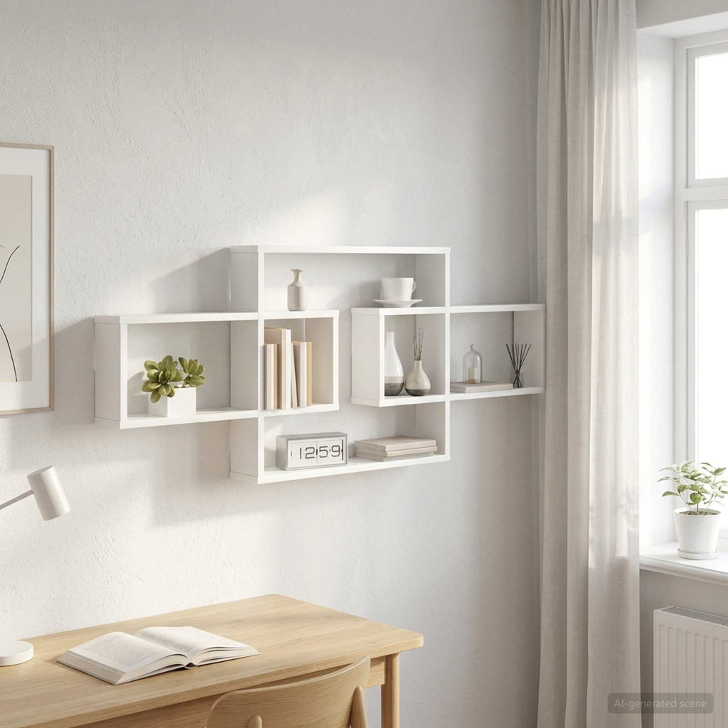 vidaXL Półka ścienna Biały 130 x 10 x 50 cm Drewno inżynieryjne
