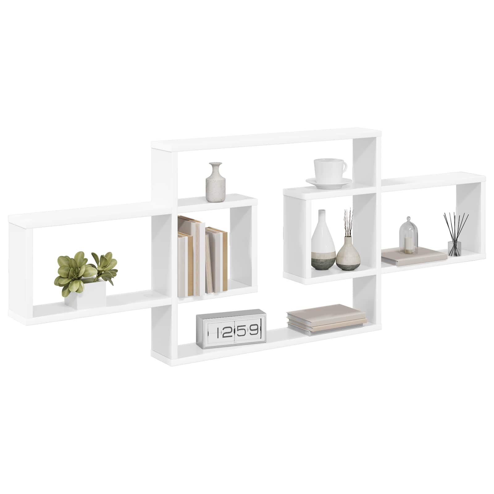 vidaXL Półka ścienna Biały 130 x 10 x 50 cm Drewno inżynieryjne