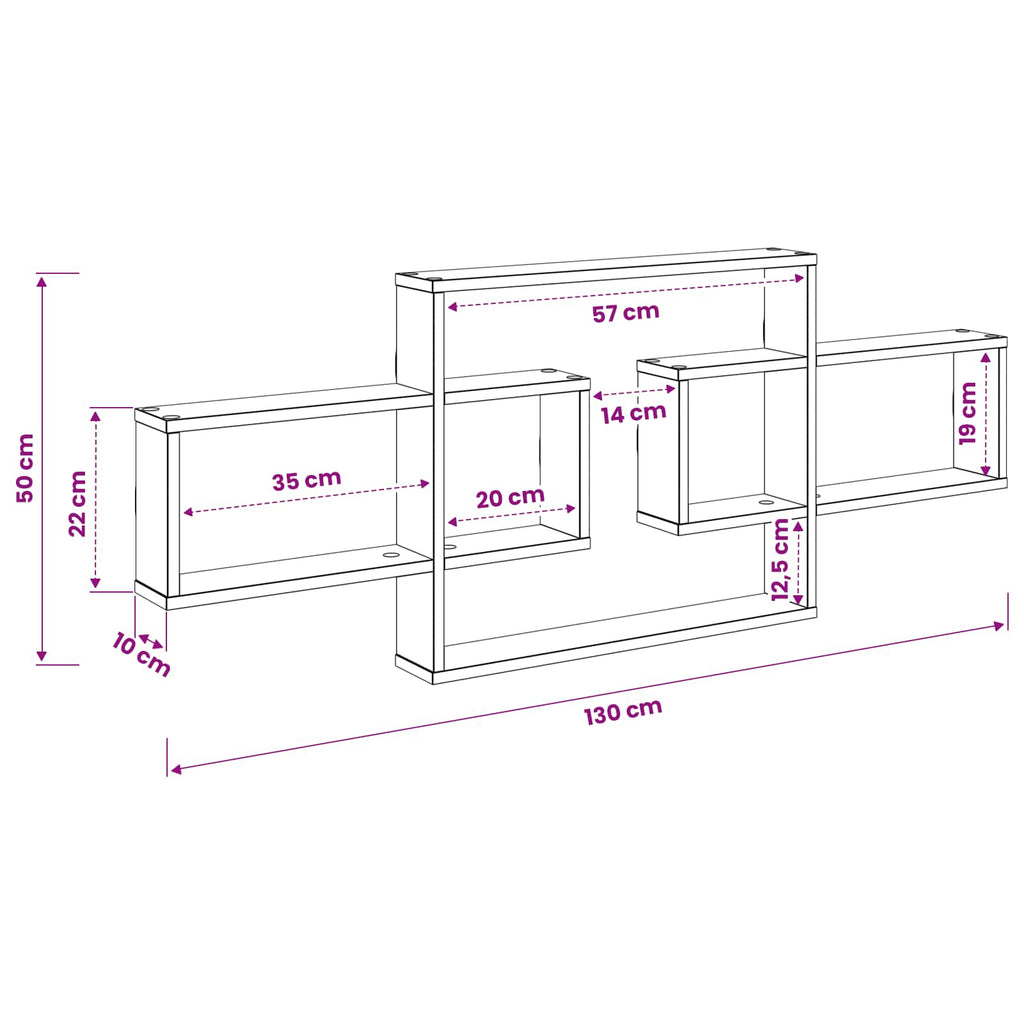 vidaXL Półka ścienna Biały 130 x 10 x 50 cm Drewno inżynieryjne