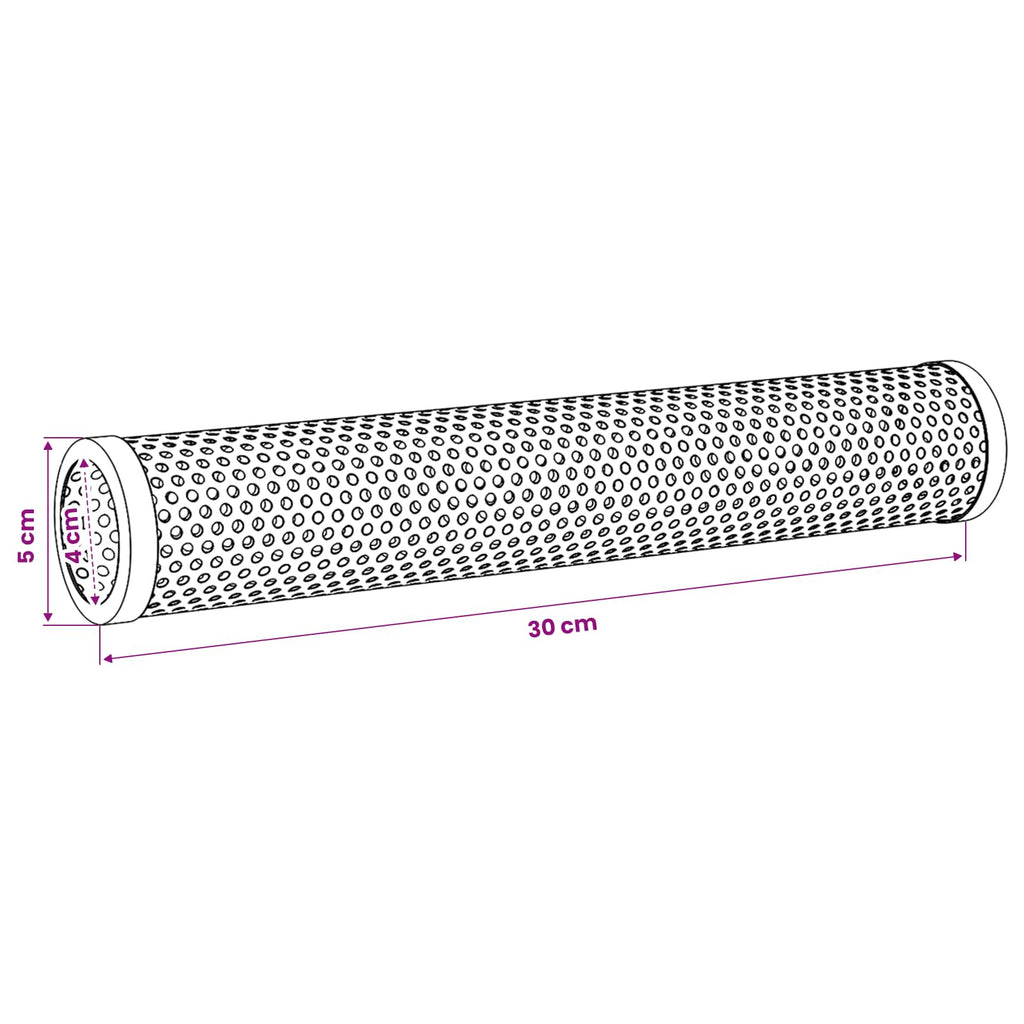 vidaxl Rura do wędzenia 2 szt. Ø 5 x 30 cm Stal nierdzewna 304 srebrny