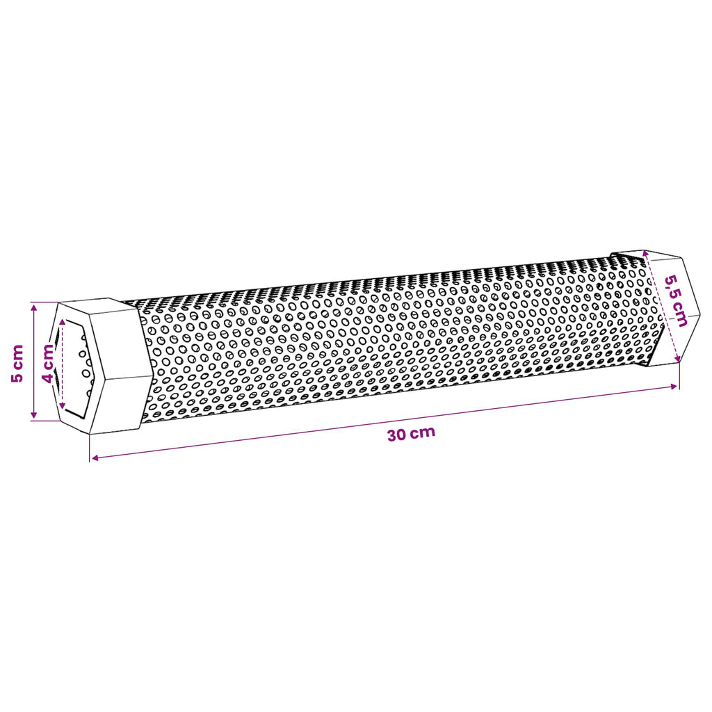 vidaxl Rura do wędzenia 2 szt. 5 x 5 x 30 cm Stal nierdzewna 304