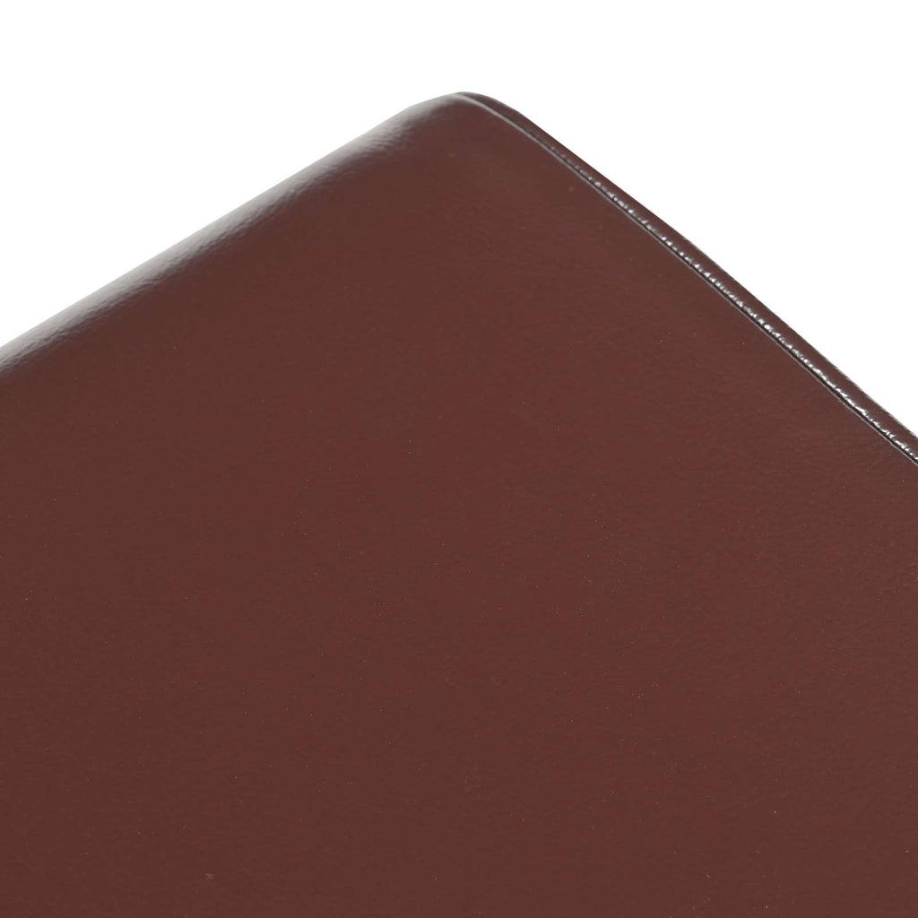 vidaXL ławka 60 x 30 x 45 cm Prawdziwa skóra Ciemny brąz