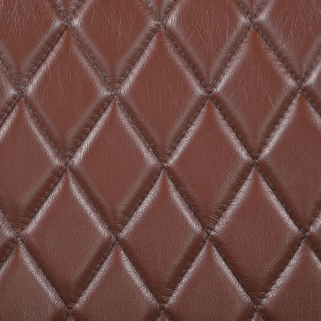 vidaXL ławka 60 x 30 x 45 cm Prawdziwa skóra Brązowy diament
