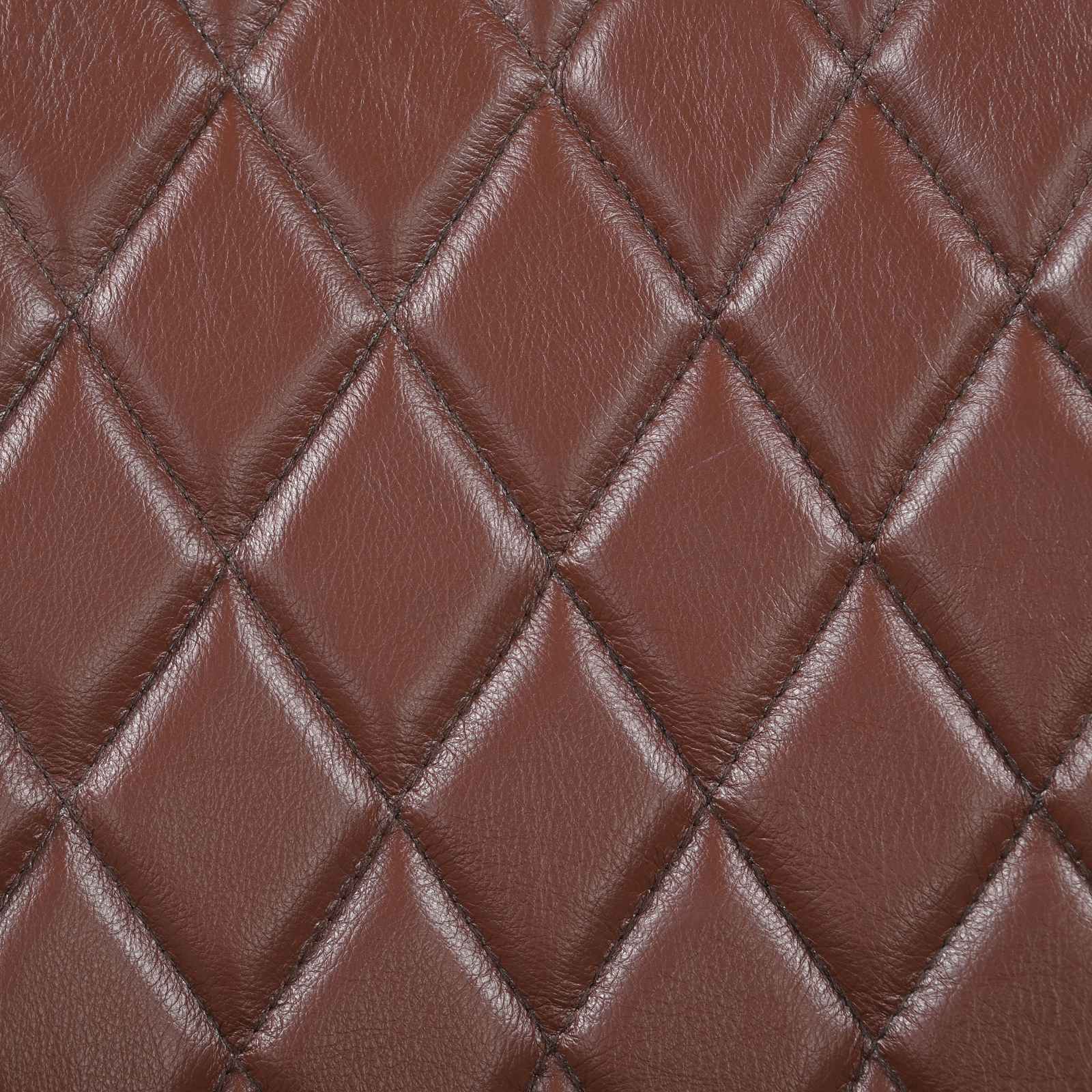vidaXL ławka 60 x 30 x 45 cm Prawdziwa skóra Brązowy diament