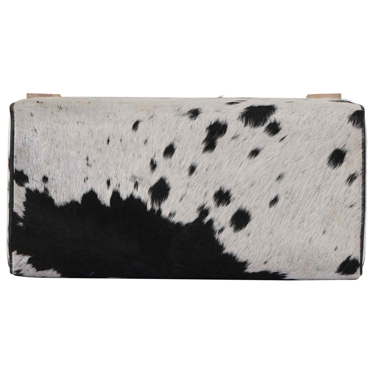 vidaXL ławka 60 x 30 x 45 cm Prawdziwa skóra Czarny i Biały