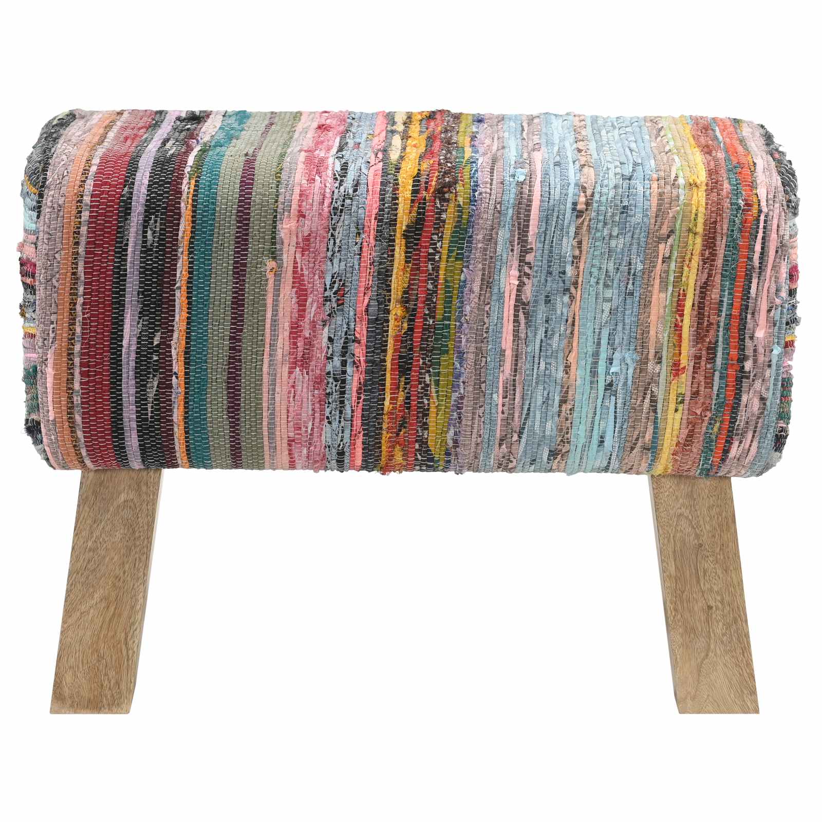 vidaXL ławka 60 x 30 x 45 cm Prawdziwa skóra Wielokolorowe