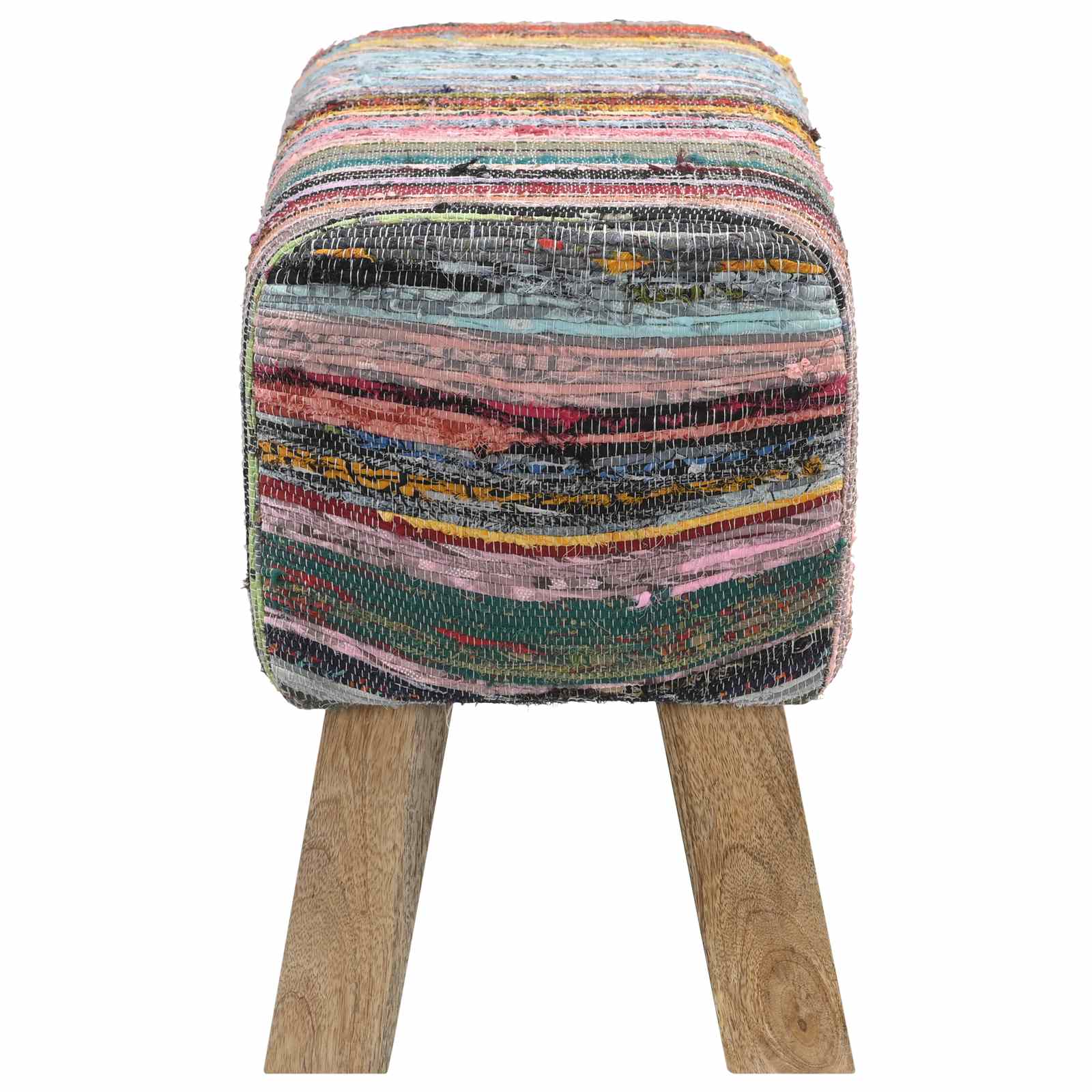 vidaXL ławka 60 x 30 x 45 cm Prawdziwa skóra Wielokolorowe