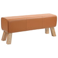 vidaXL ławka 110 x 30 x 45 cm Prawdziwa skóra brązowy
