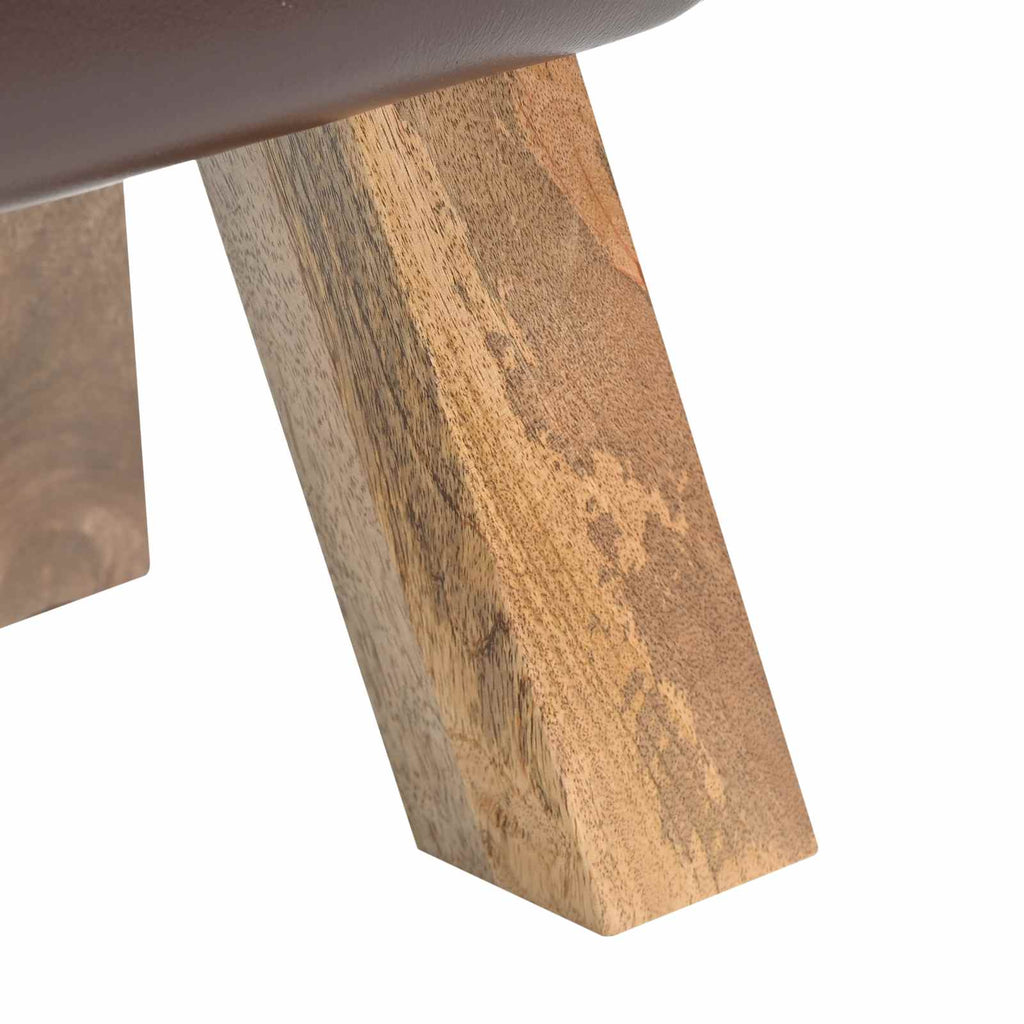 vidaXL ławka 110 x 30 x 45 cm Prawdziwa skóra Ciemny brąz