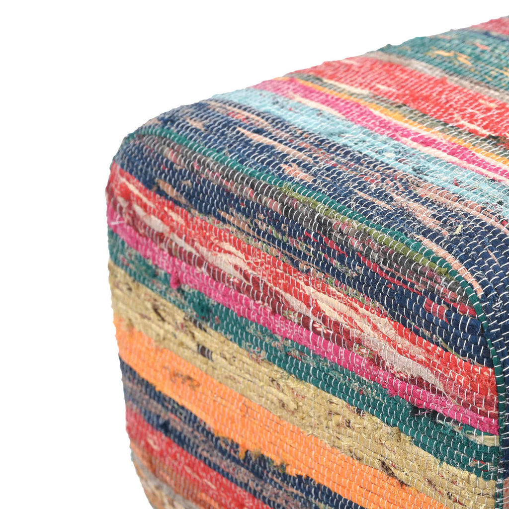 vidaXL ławka 110 x 30 x 45 cm Prawdziwa skóra Wielokolorowe