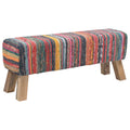 vidaXL ławka 110 x 30 x 45 cm Prawdziwa skóra Wielokolorowe