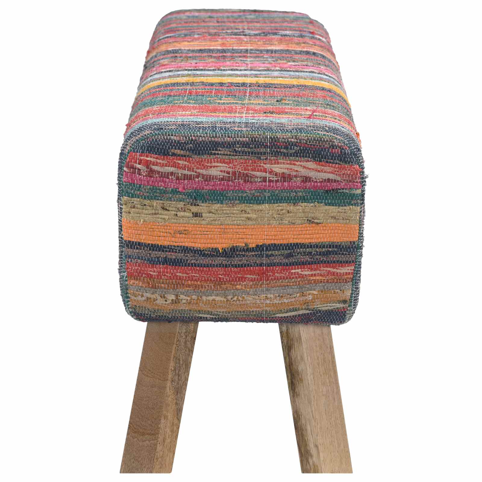vidaXL ławka 110 x 30 x 45 cm Prawdziwa skóra Wielokolorowe