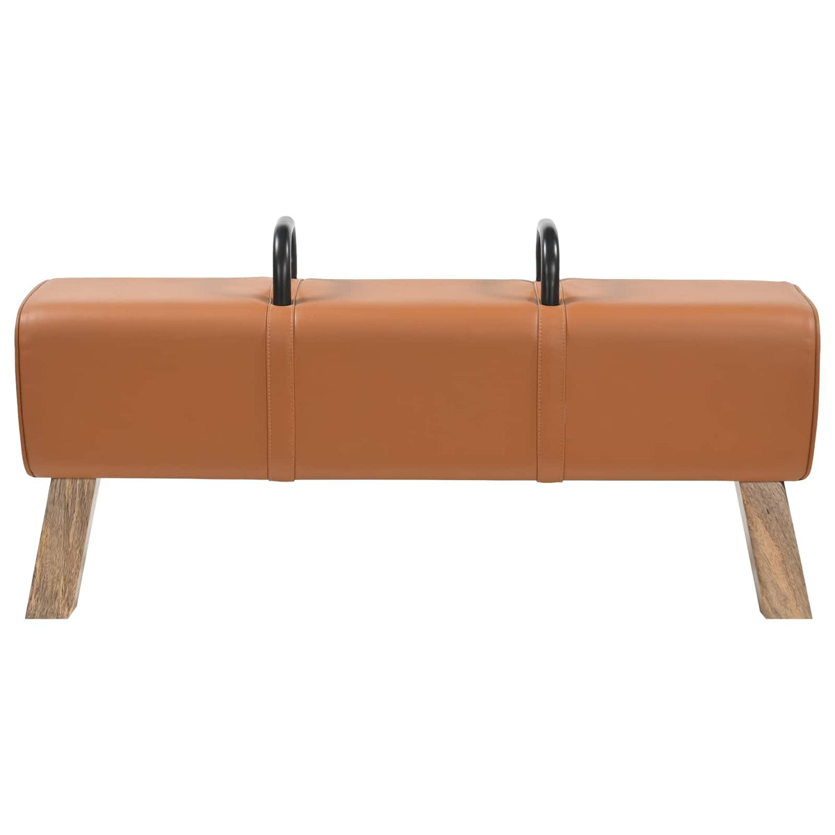 vidaXL ławka brązowy 110 x 30 x 45 cm Prawdziwa skóra