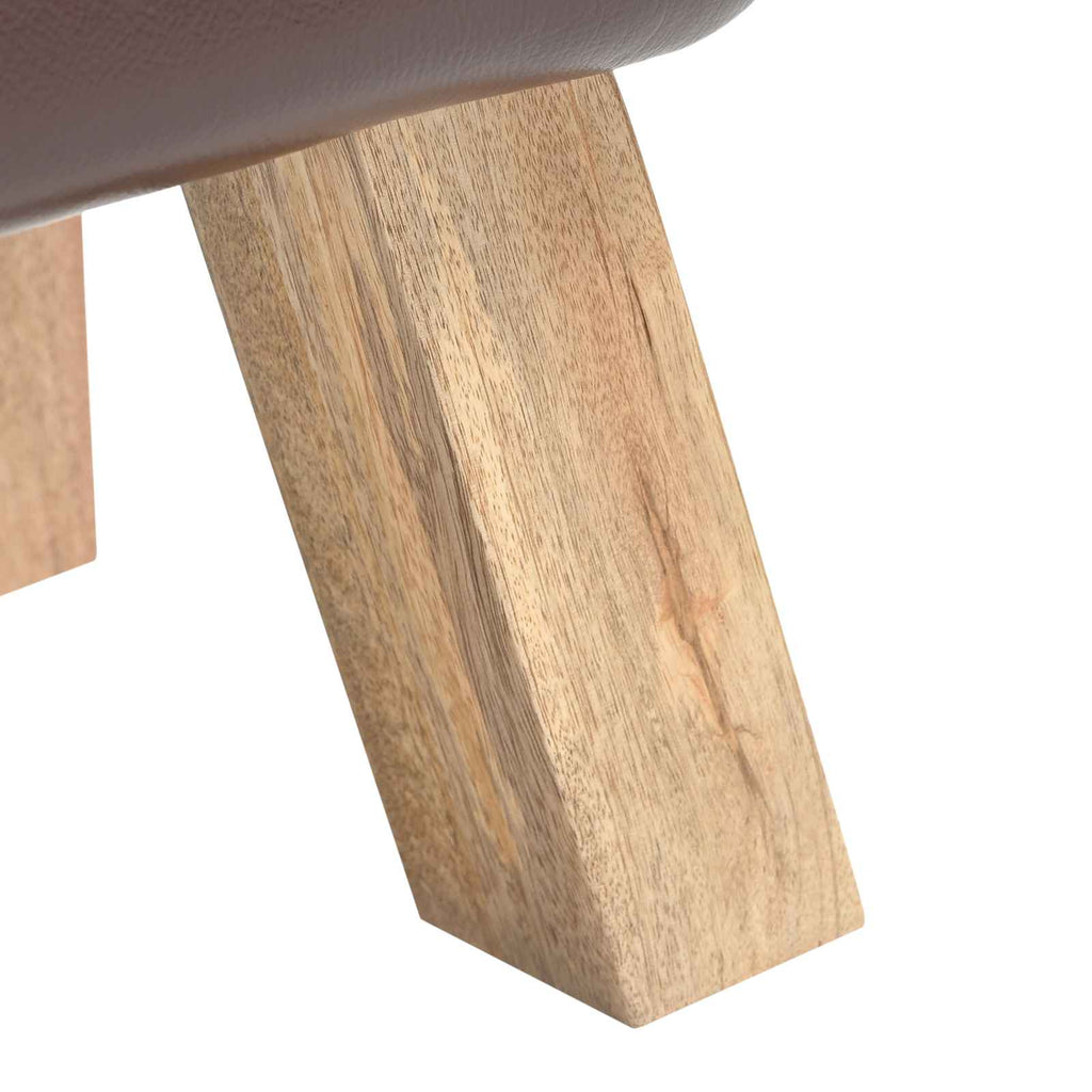 vidaXL ławka Ciemny brąz 110 x 30 x 45 cm Prawdziwa skóra