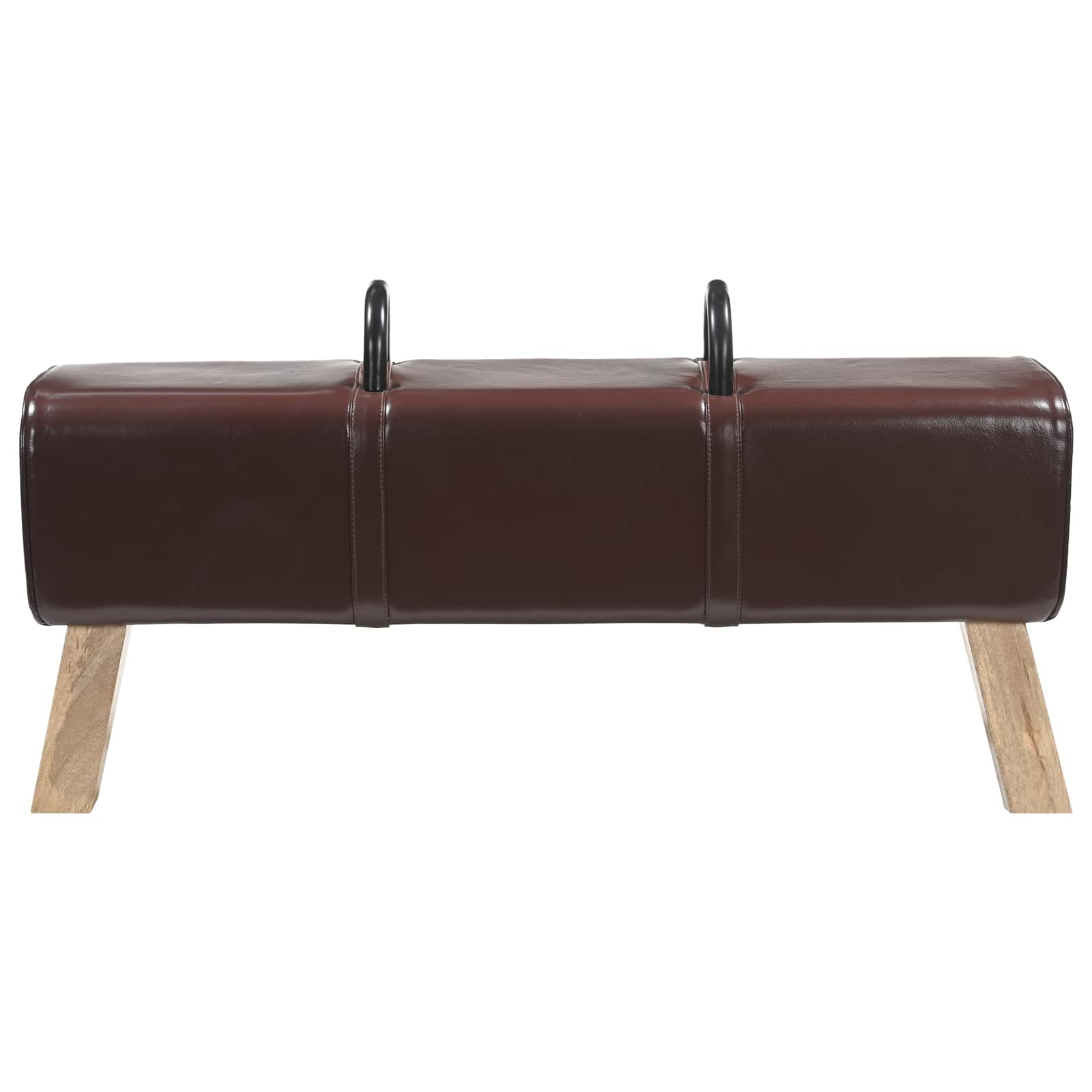 vidaXL ławka Ciemny brąz 110 x 30 x 45 cm Prawdziwa skóra