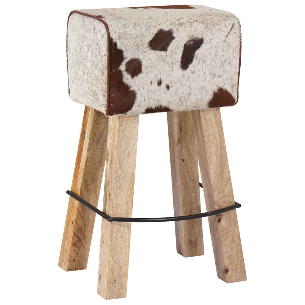 vidaXL Stołek barowy 2 szt. Brązowy i biały 44 x 33 x 74 cm