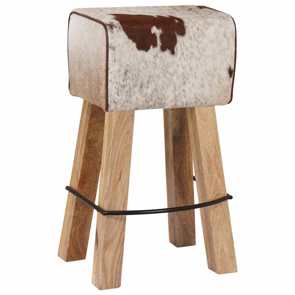 vidaXL Stołek barowy 2 szt. Brązowy i biały 44 x 33 x 74 cm
