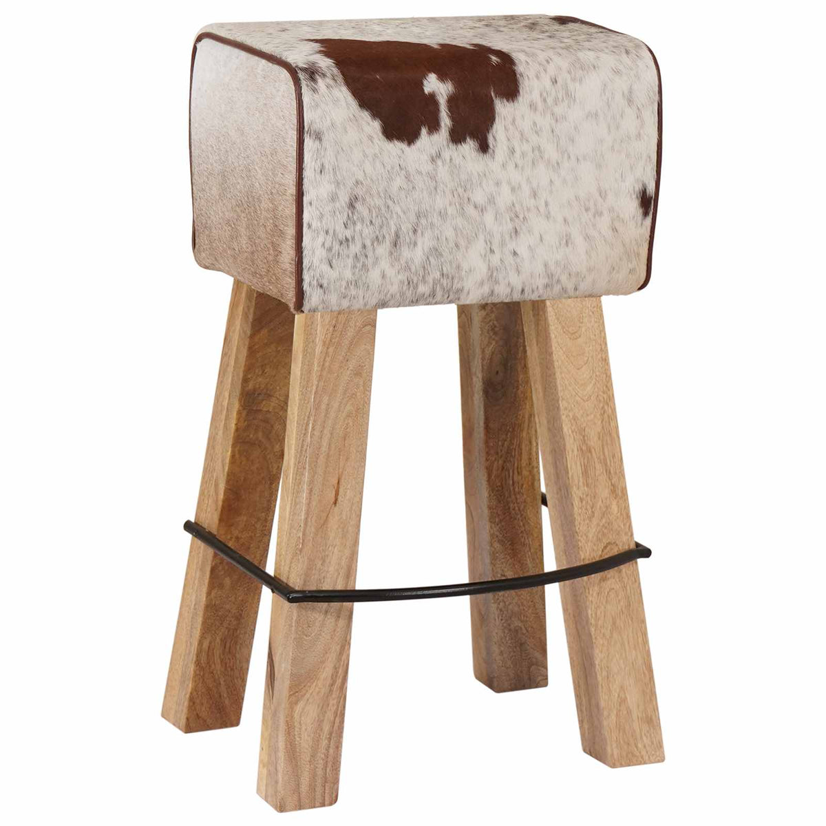 vidaXL Stołek barowy 2 szt. Brązowy i biały 44 x 33 x 74 cm