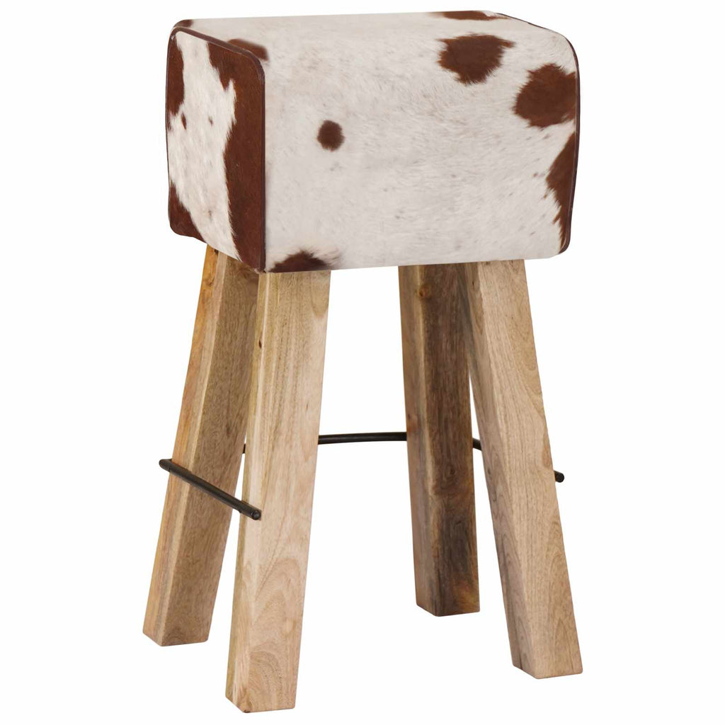 vidaXL Stołek barowy 2 szt. Brązowy i biały 44 x 33 x 74 cm