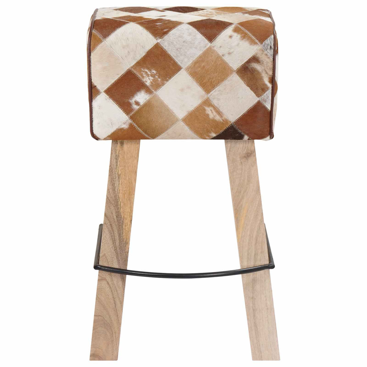 vidaXL Stołek barowy 2 szt. Brązowy patchwork 44 x 33 x 74 cm