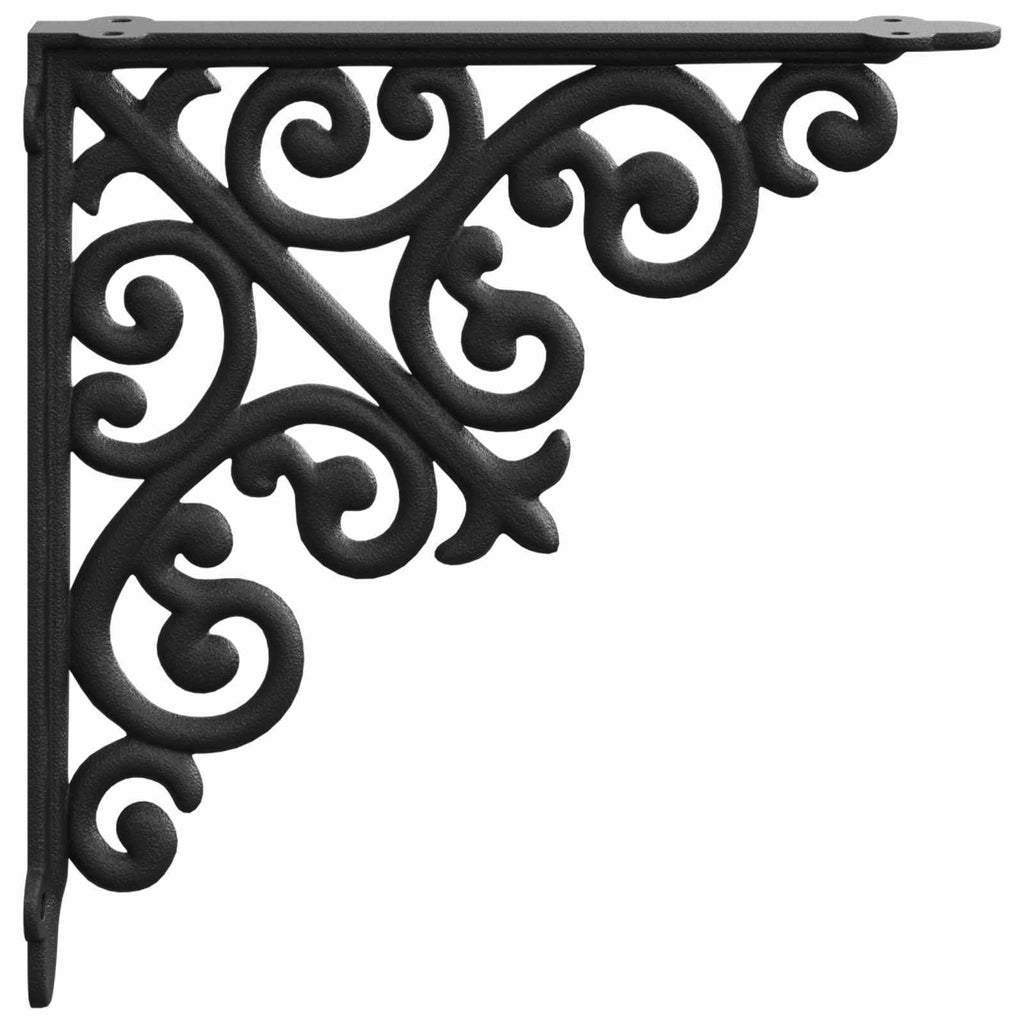 vidaXL Kątowniki do półek ściennych 12 szt. Czarny 9,5 x 9,5 x 3 cm
