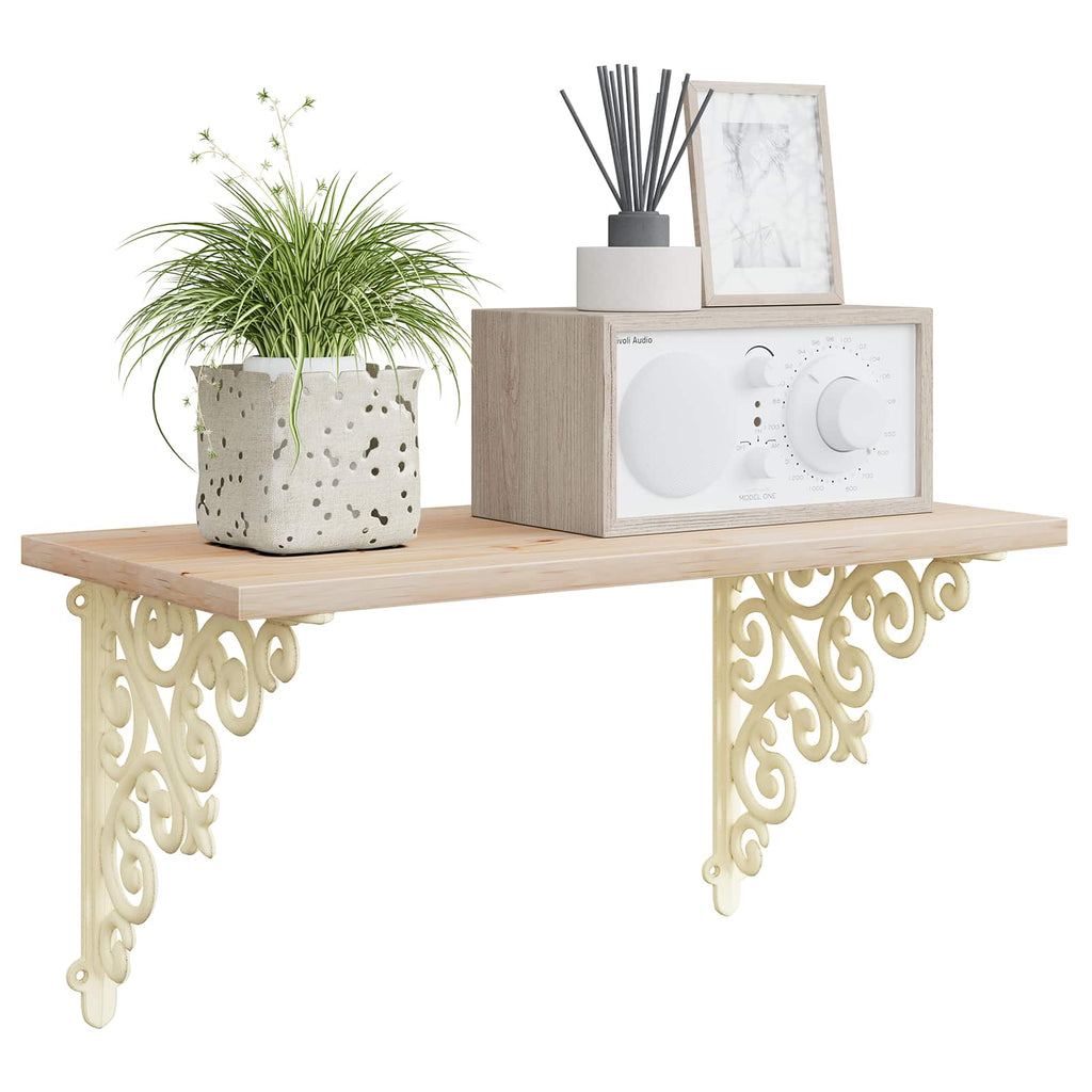 vidaXL Kątowniki do półek ściennych 2 szt. Antyczna biel