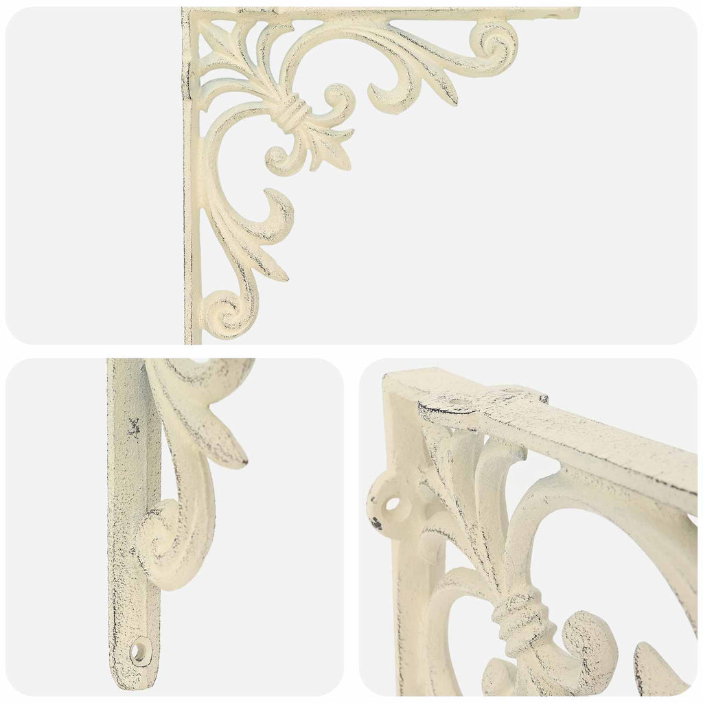 vidaXL Kątowniki do półek ściennych 12 szt. Antyczna biel