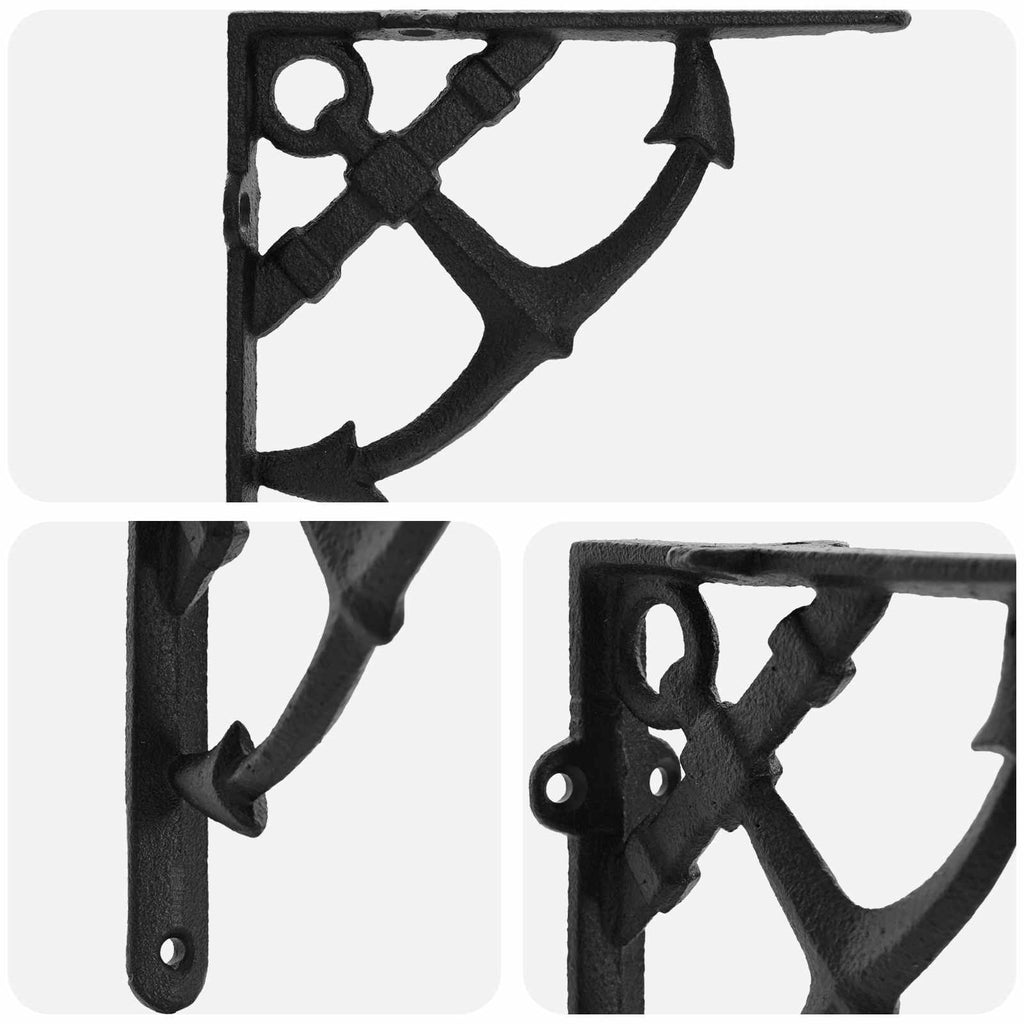 vidaXL Wsporniki do półek ściennych 12 szt. Czarny