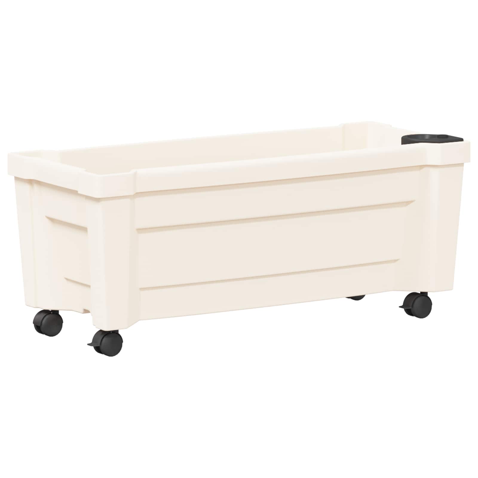 vidaXL Donica Calypso z kółkami Biały 79 x 35 x 33 cm PP