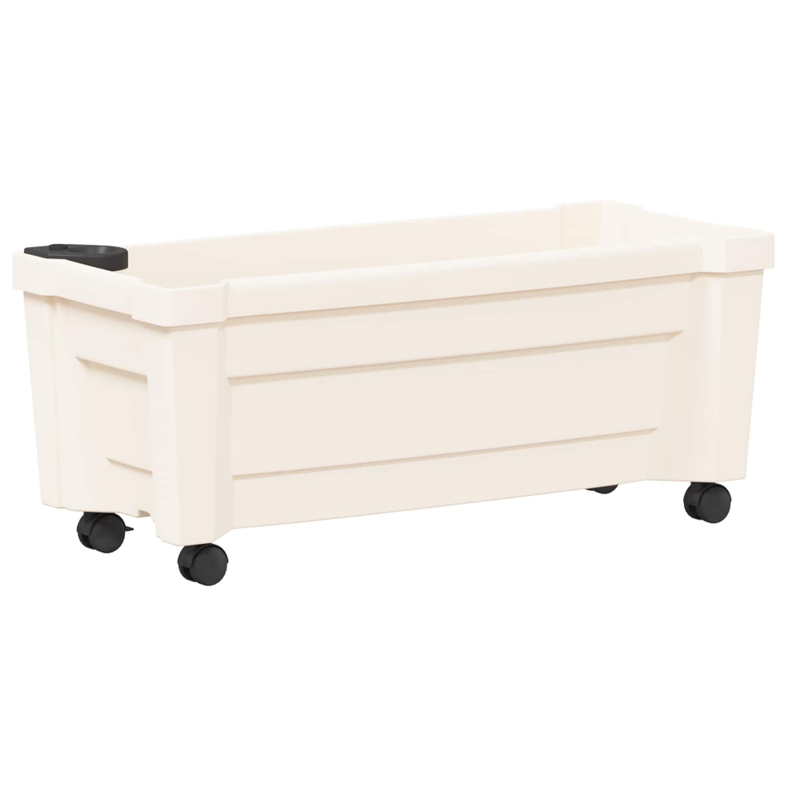 vidaXL Donica Calypso z kółkami Biały 79 x 35 x 33 cm PP