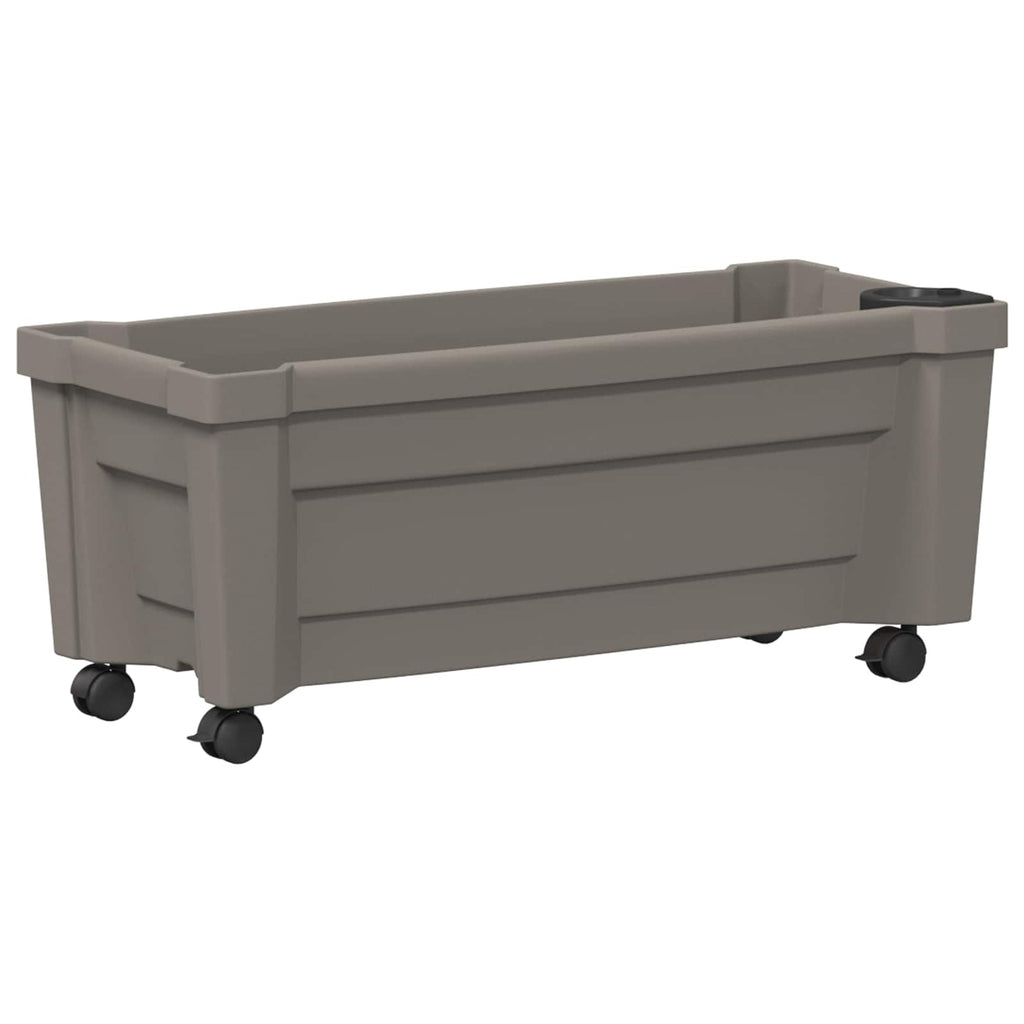 vidaXL Donica Calypso z kółkami Szary 79 x 35 x 33 cm PP