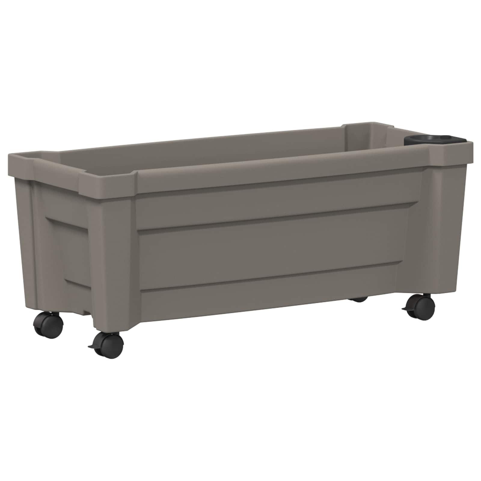 vidaXL Donica Calypso z kółkami Szary 79 x 35 x 33 cm PP