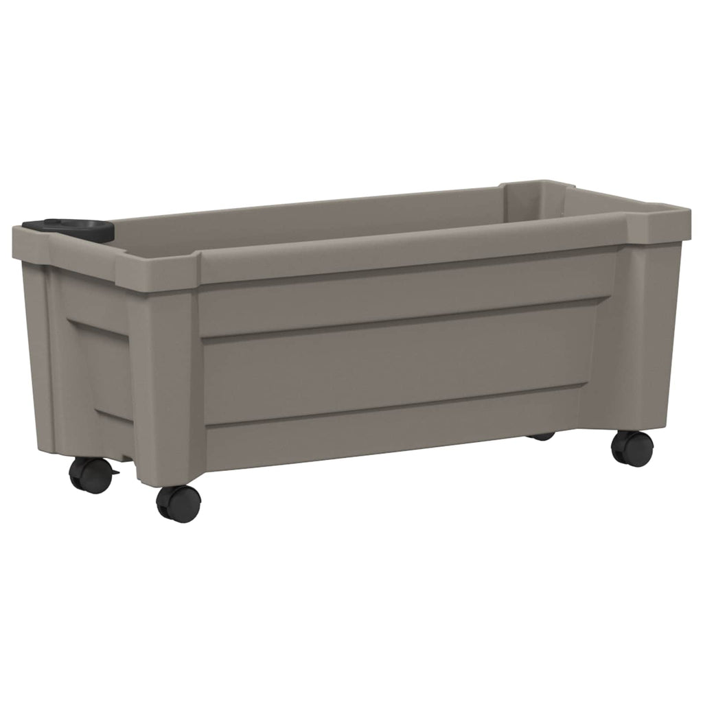 vidaXL Donica Calypso z kółkami Szary 79 x 35 x 33 cm PP