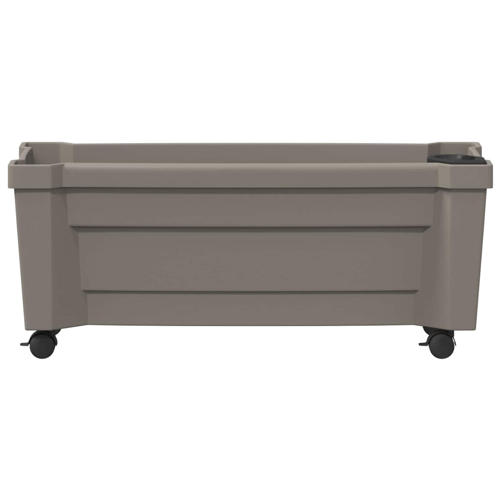 vidaXL Donica Calypso z kółkami Szary 79 x 35 x 33 cm PP