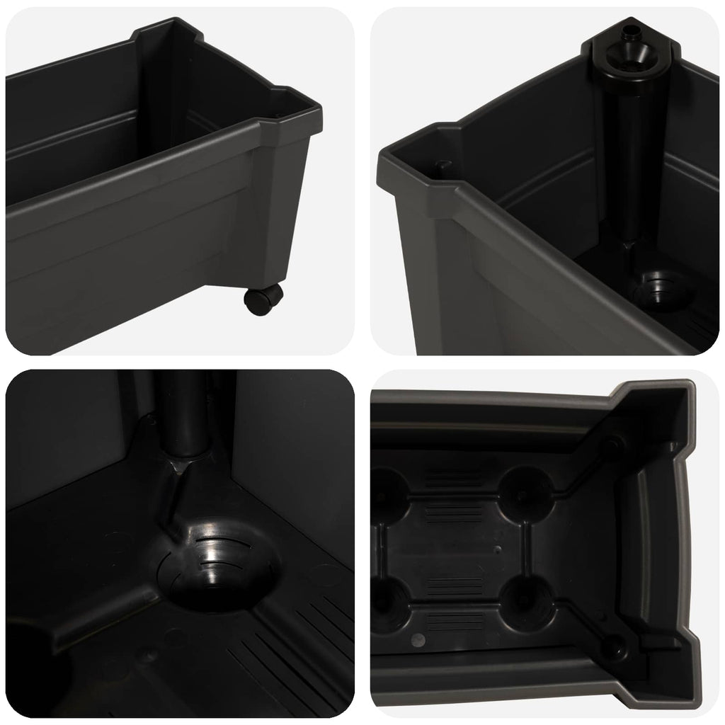 vidaXL Donica Calypso z kółkami antracytowy 79 x 35 x 33 cm PP