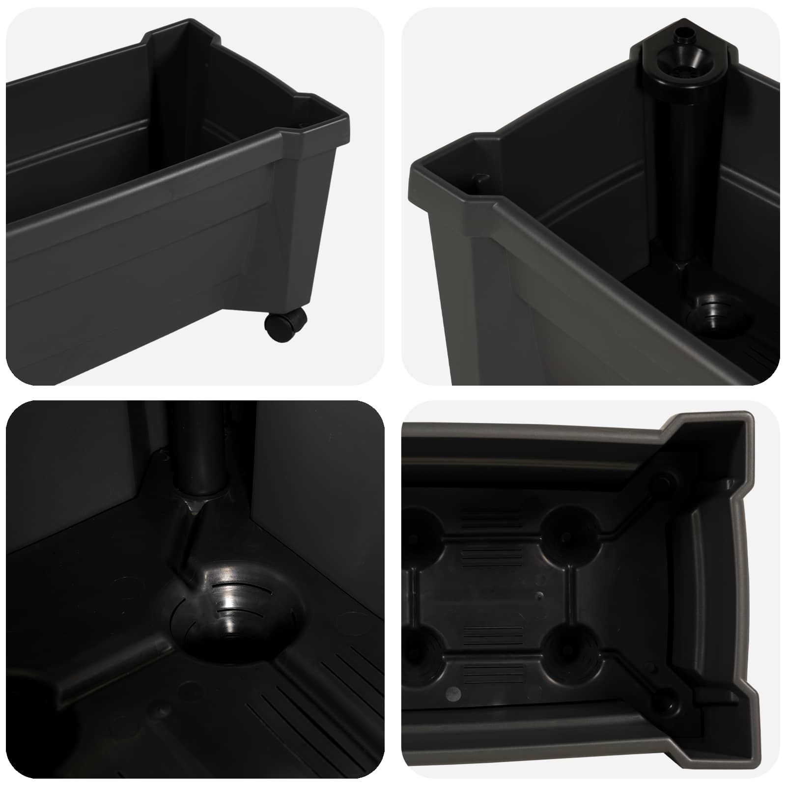 vidaXL Donica Calypso z kółkami antracytowy 79 x 35 x 33 cm PP
