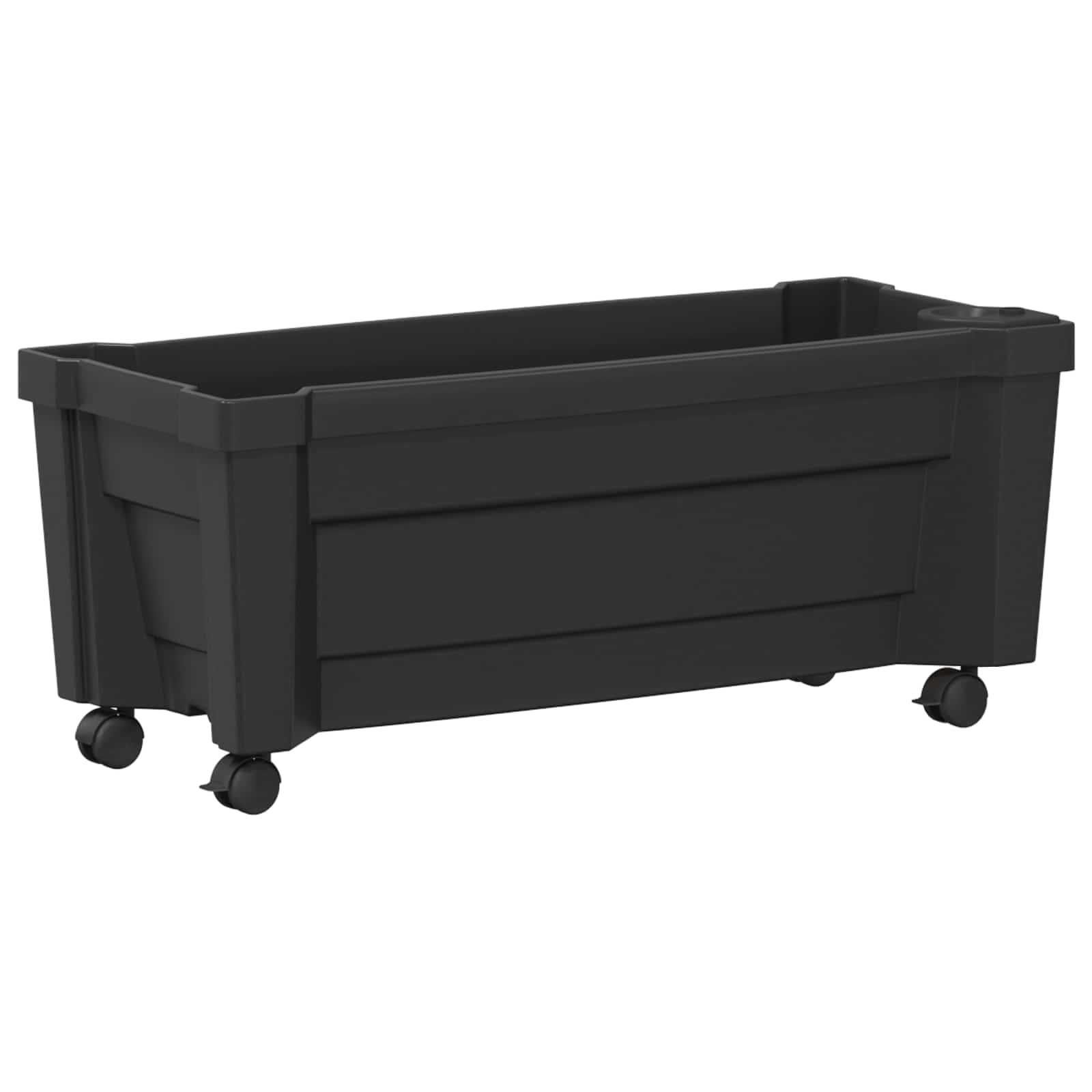 vidaXL Donica Calypso z kółkami antracytowy 79 x 35 x 33 cm PP