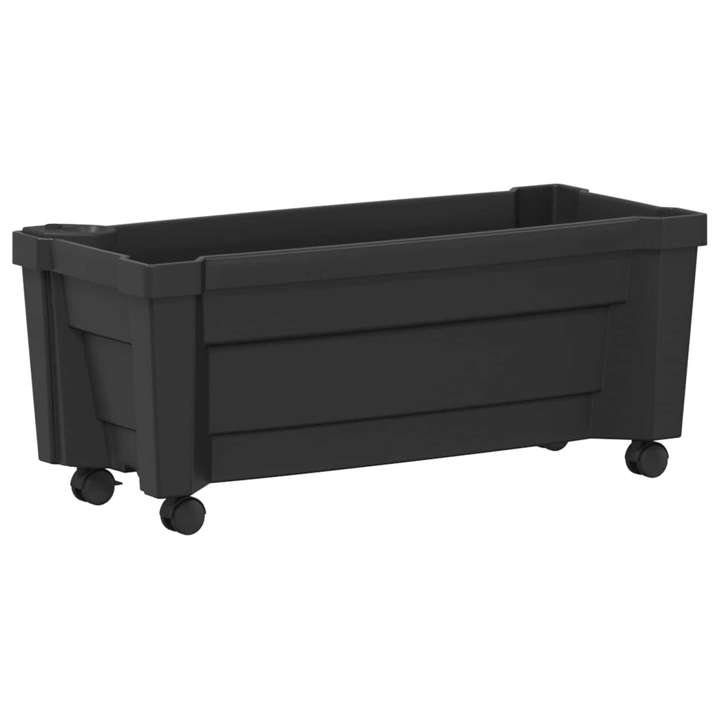 vidaXL Donica Calypso z kółkami antracytowy 79 x 35 x 33 cm PP