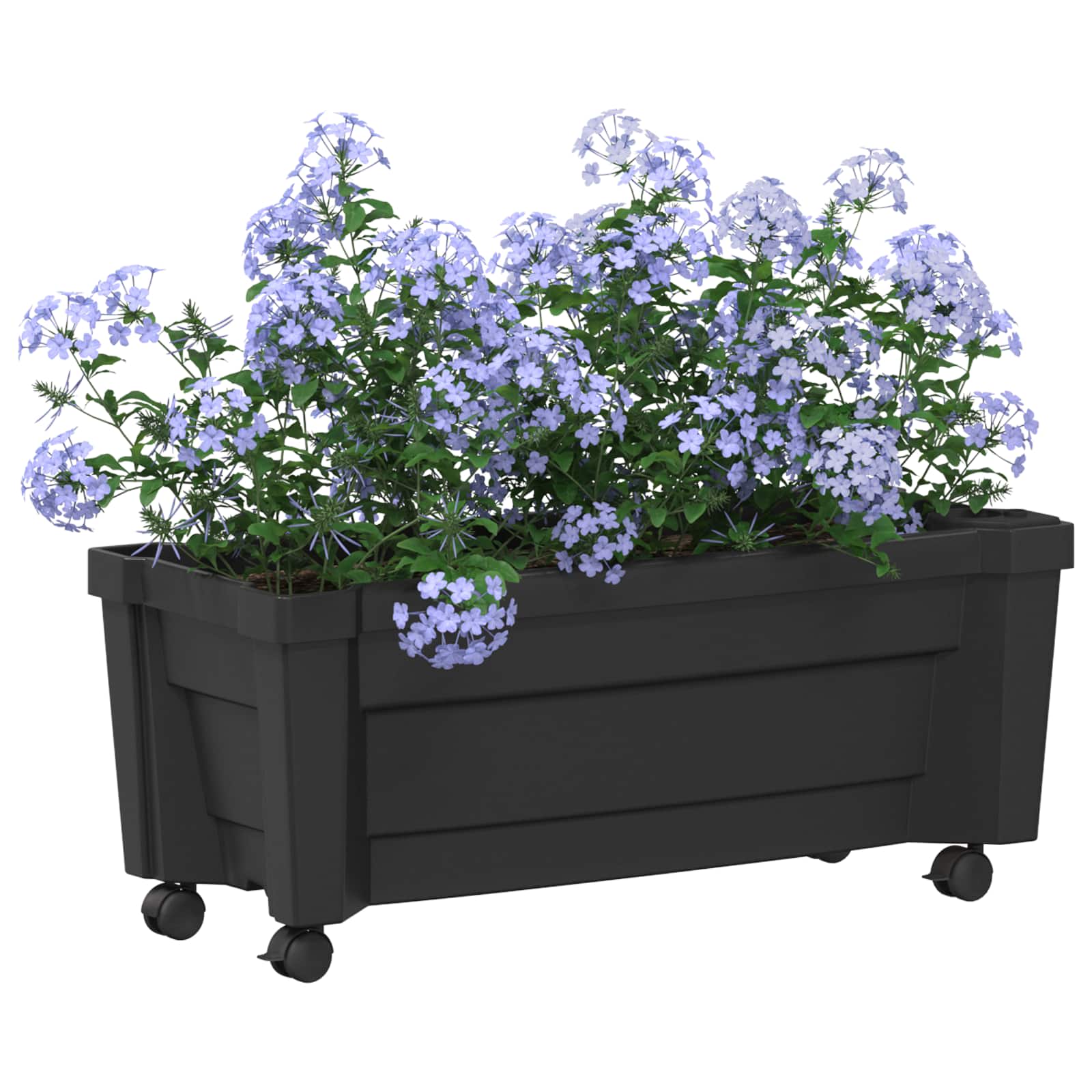 vidaXL Donica Calypso z kółkami antracytowy 79 x 35 x 33 cm PP
