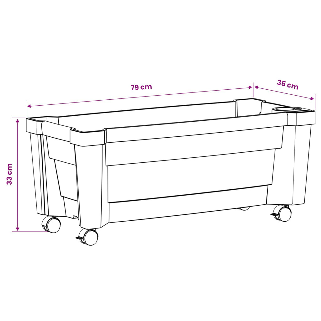 vidaXL Donica Calypso z kółkami antracytowy 79 x 35 x 33 cm PP