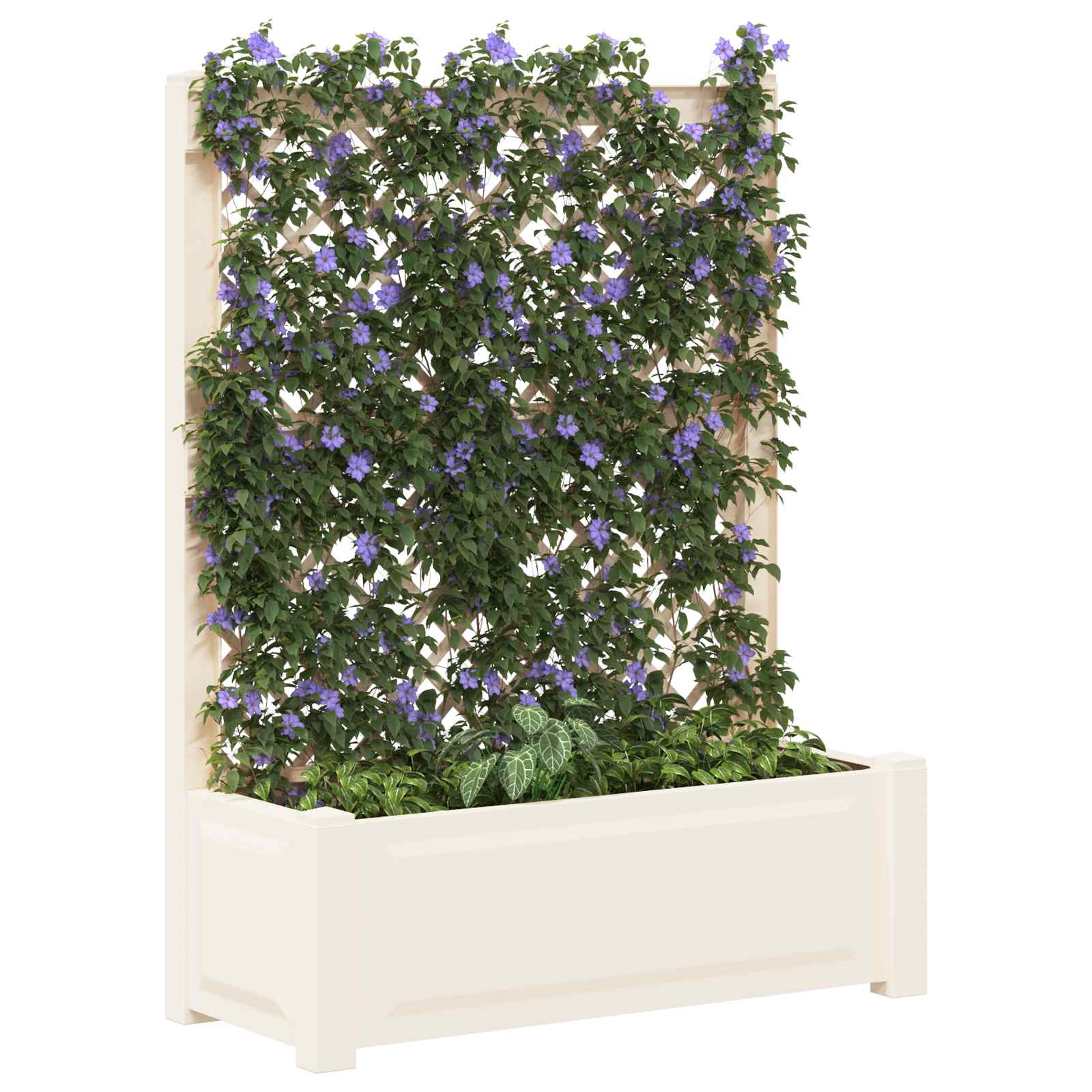 vidaXL Duża doniczka z trelą Biały 99,5 x 43 x 133,5 cm PP