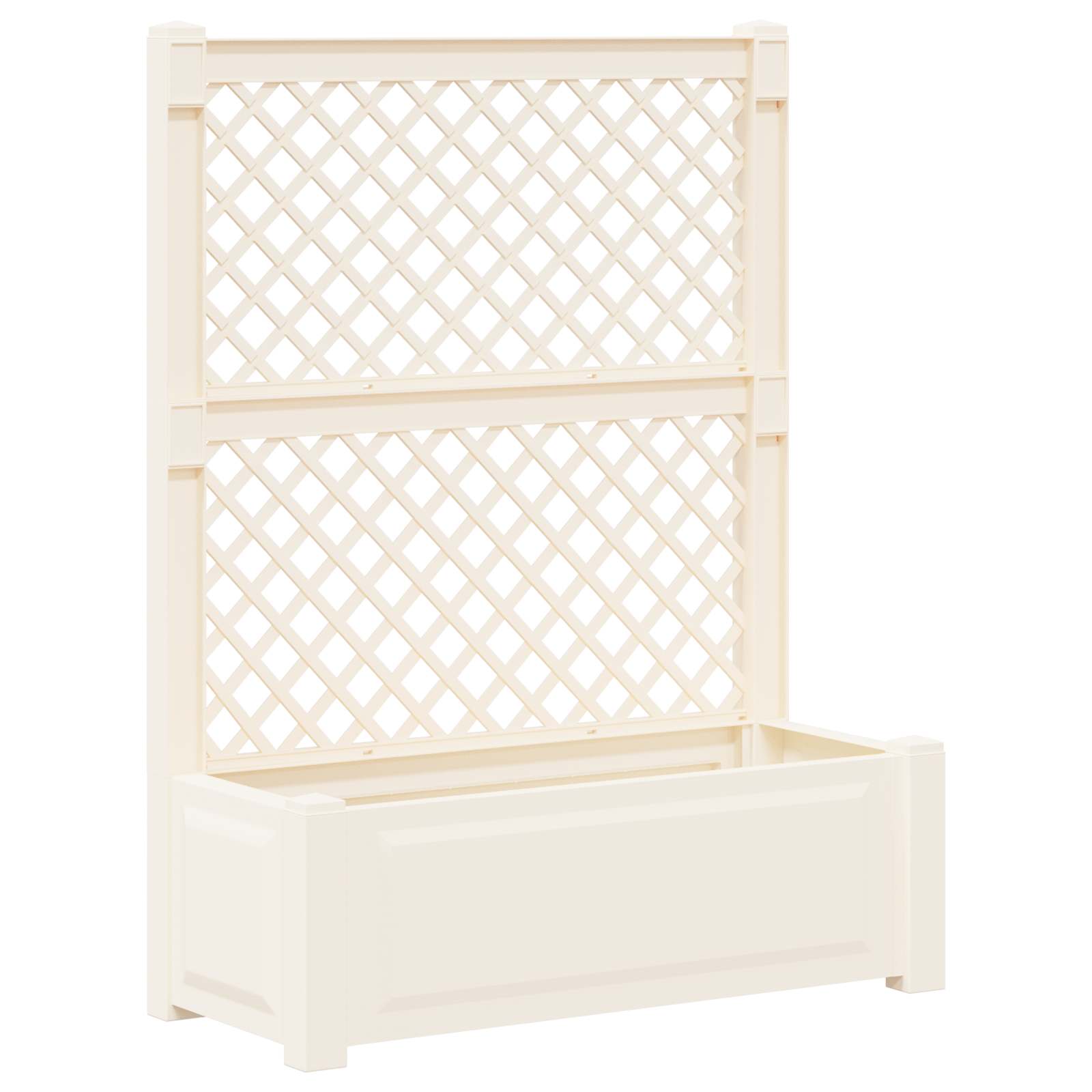 vidaXL Duża doniczka z trelą 2 pcs Biały 143 x 143 x 133,5 cm PP
