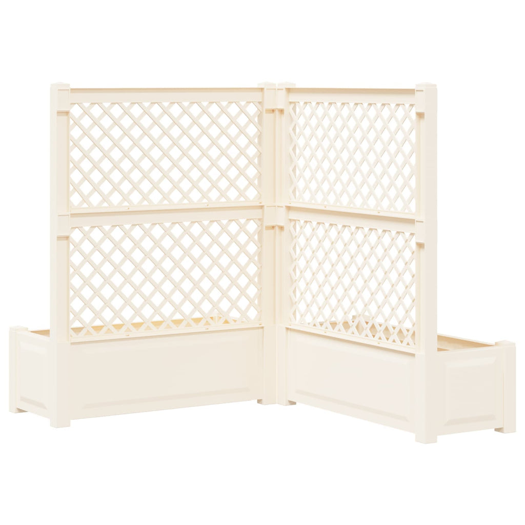 vidaXL Duża doniczka z trelą 2 pcs Biały 143 x 143 x 133,5 cm PP