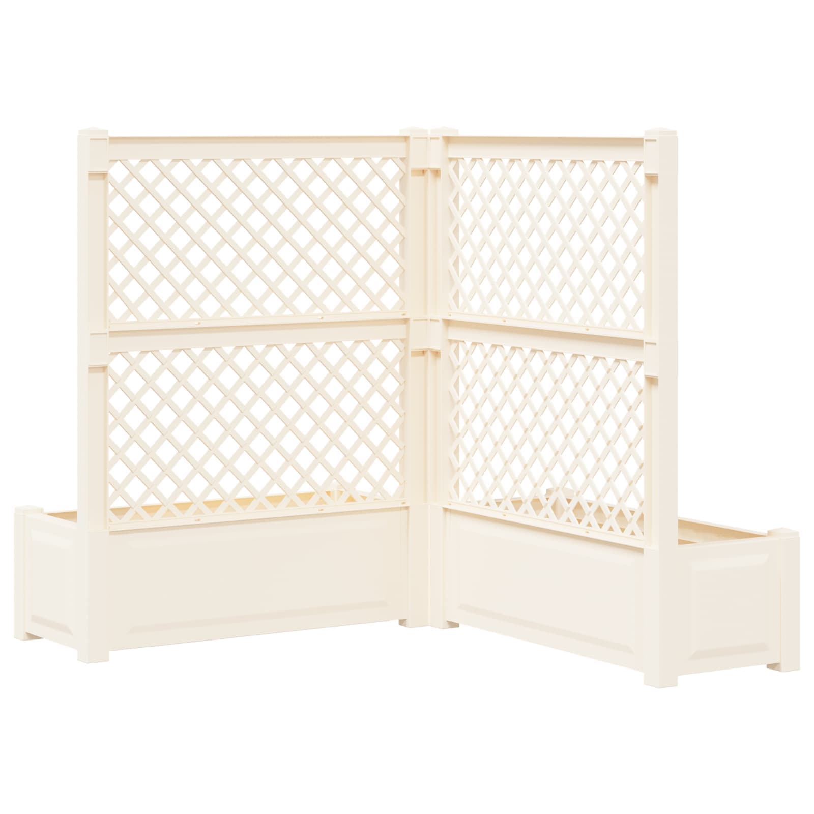vidaXL Duża doniczka z trelą 2 pcs Biały 143 x 143 x 133,5 cm PP