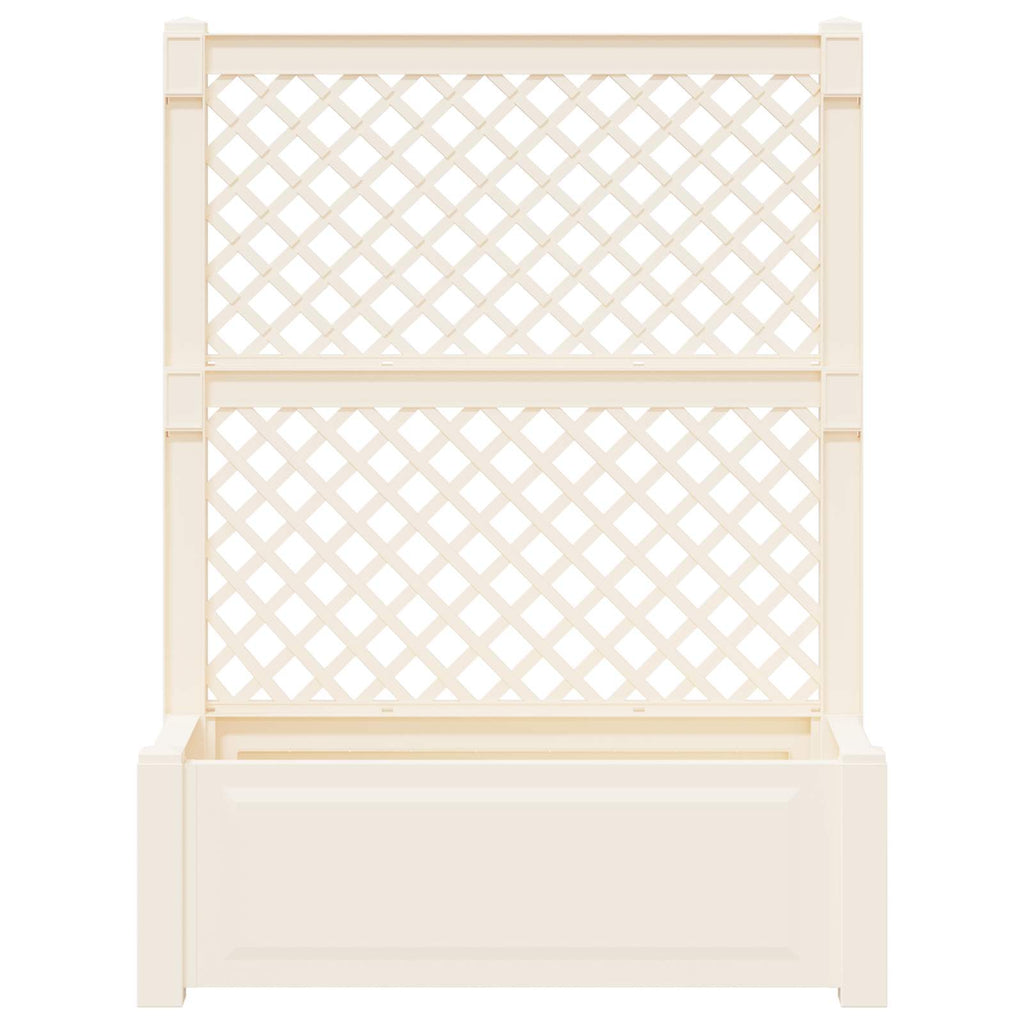 vidaXL Duża doniczka z trelą 2 pcs Biały 143 x 143 x 133,5 cm PP